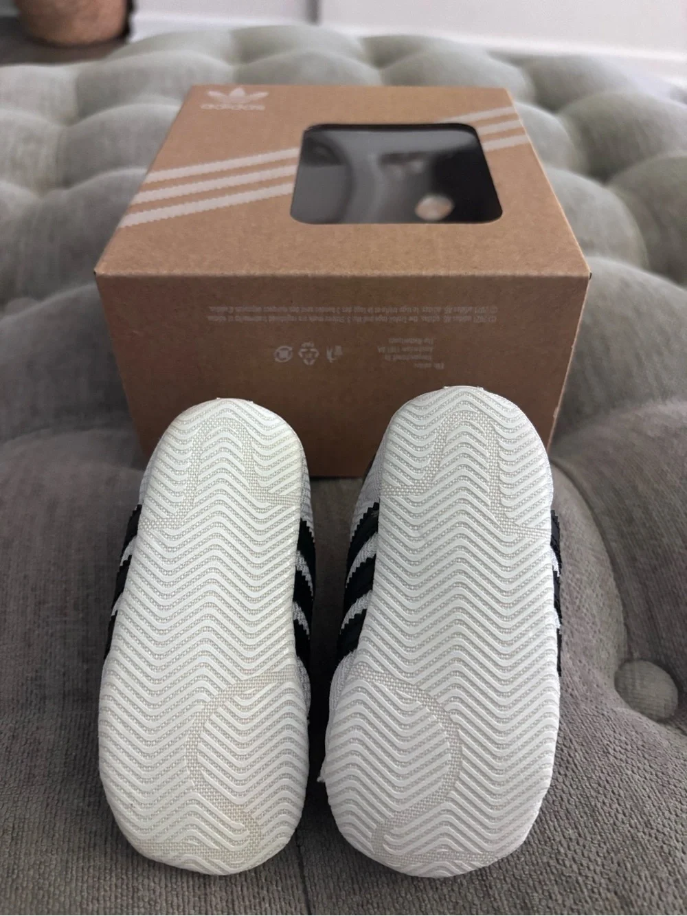 adidas Baby Superstar Crib Shoes in White and Black